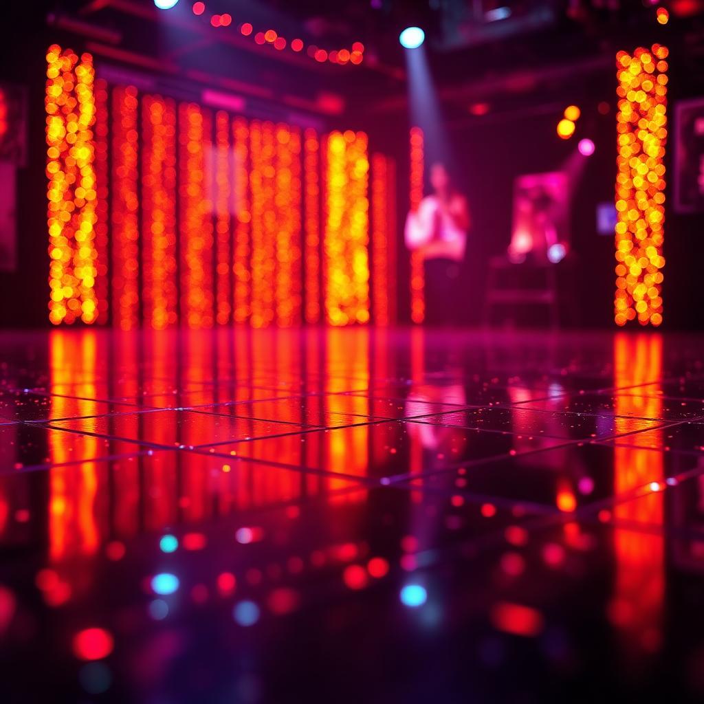 Pista de baile con destellos de luces